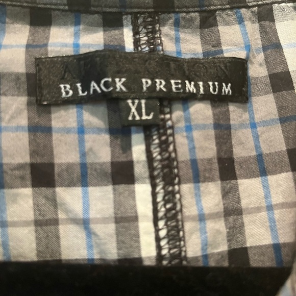 Affliction Men's Black and White Plaid Button Down Shirt - Picture 4 of 5